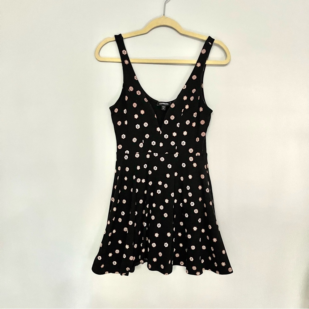 Express Black Pink Sleeveless Mini Dress with Built In Shorts Size S
